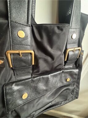 Kate Landry Black Tote with Gold Hardware - Leather straps and Trim